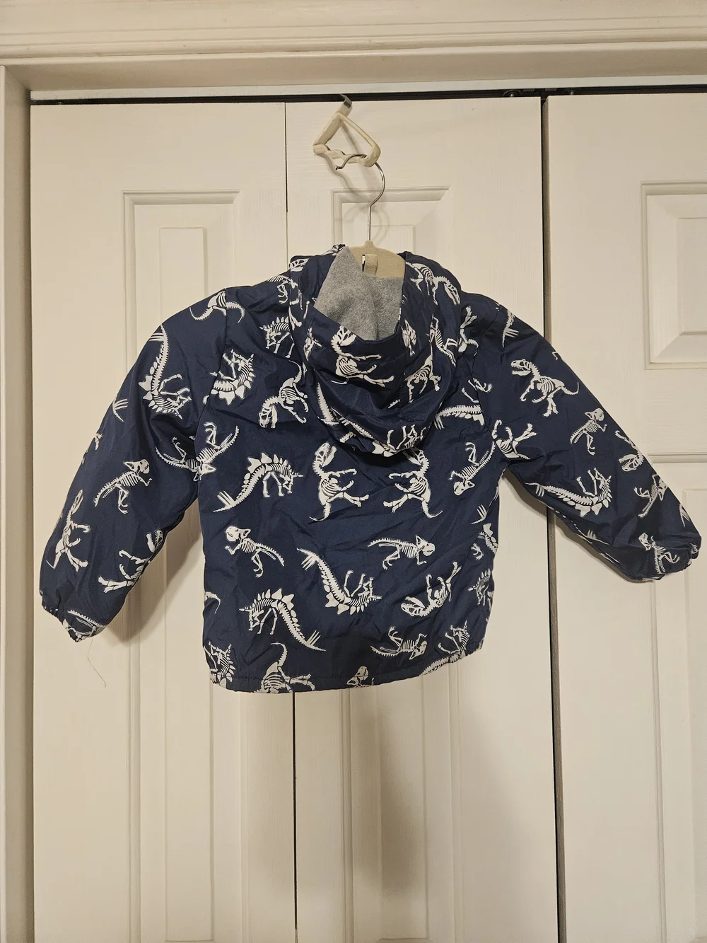 OshKosh B'gosh Boys Size 4 Dinosaur Skeleton Hooded Jacket Navy